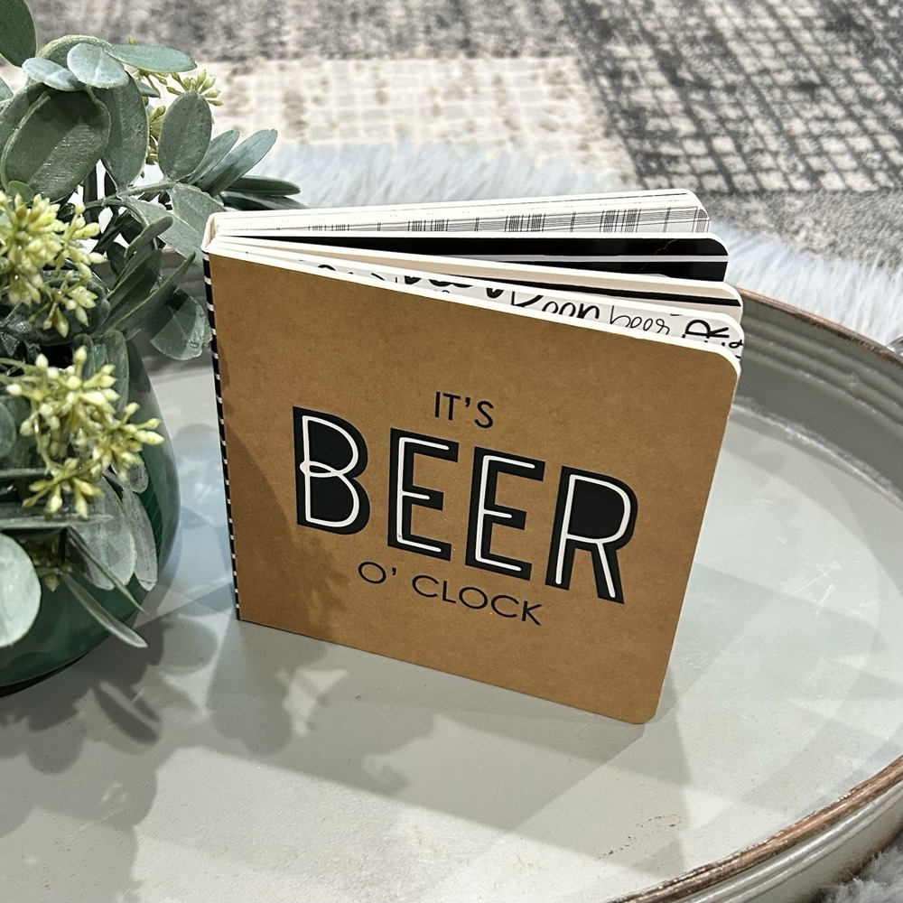 It's Beer O'Clock Novelty COASTER BOOK Brew Ale Drinkers Lager Draft Pairings